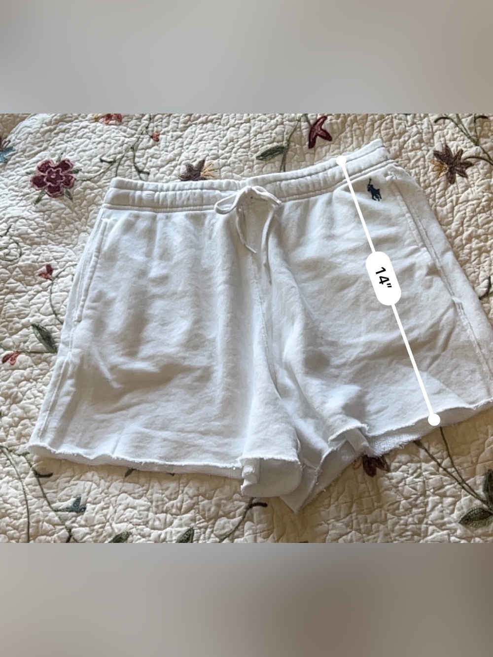 Polo Ralph Lauren Size S Lightweight Cotton Fleece White Drawstring Shorts - Picture 11 of 12